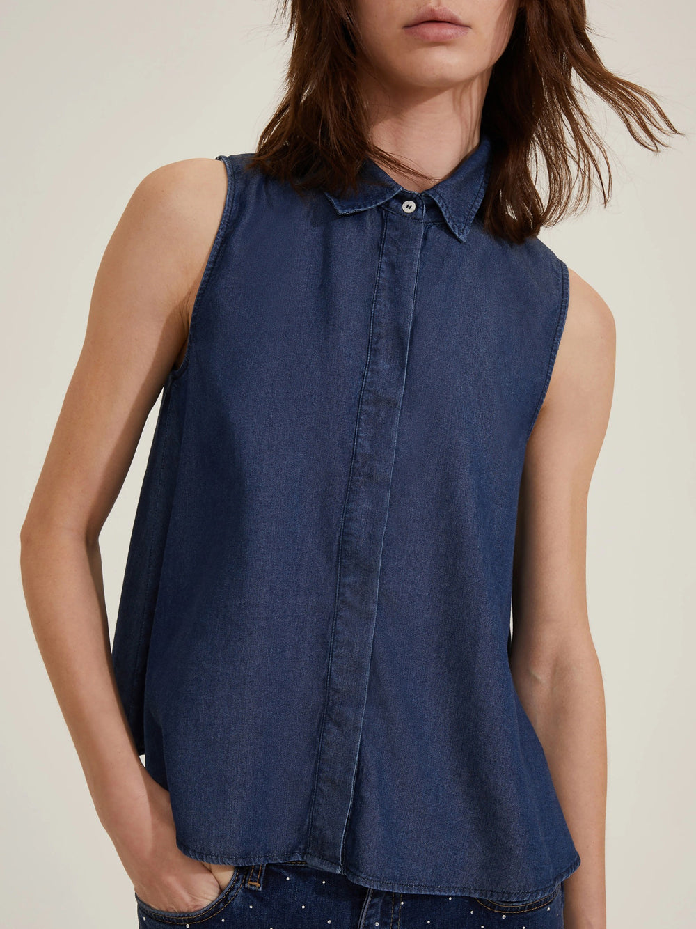 Blusa Jeans Emme Marella Scapo da Donna - Denim