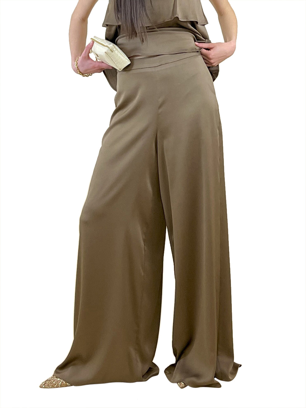 Pantalone Palazzo Emme Marella Baba da Donna - Marrone