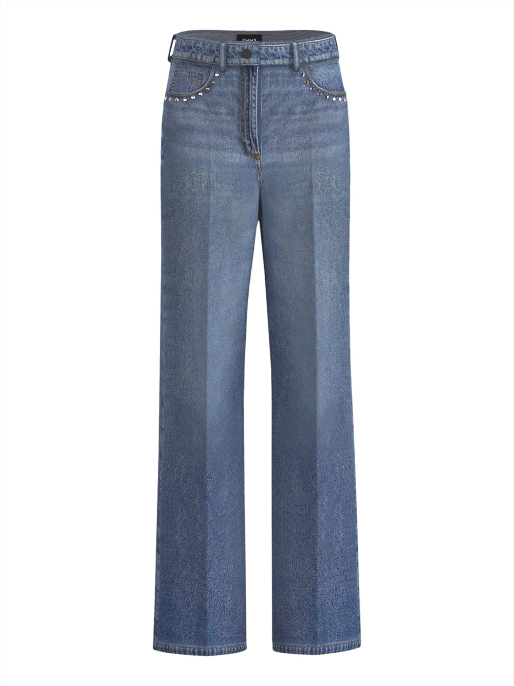 Jeans Wide Emme Marella Adorno da Donna - Denim
