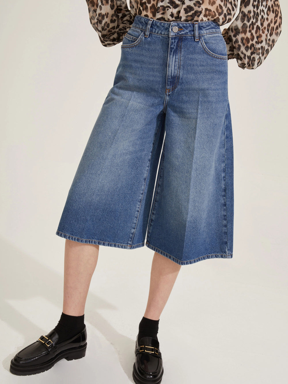 Jeans Wide Cropped Emme Marella da Donna - Denim