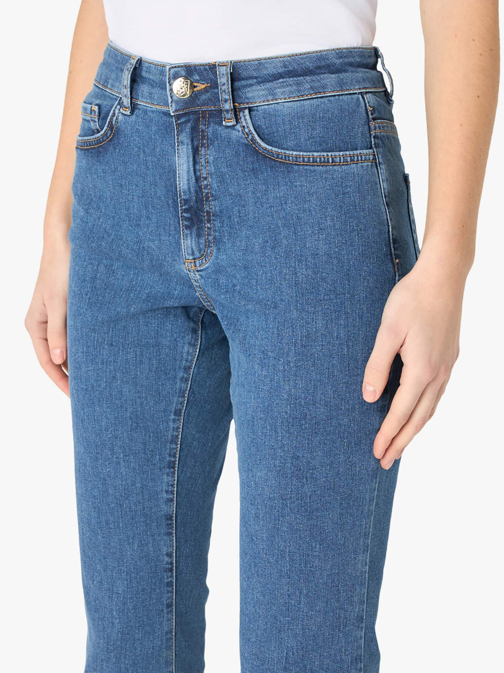 Jeans a Zampa Cropped Emme Marella Ibisco da Donna - Denim