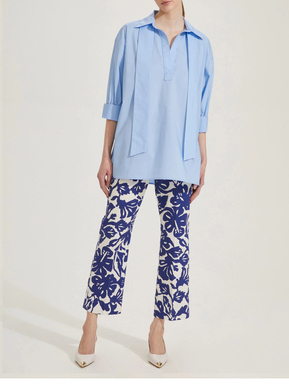 Blusa Emme Marella Cripta da Donna - Celeste