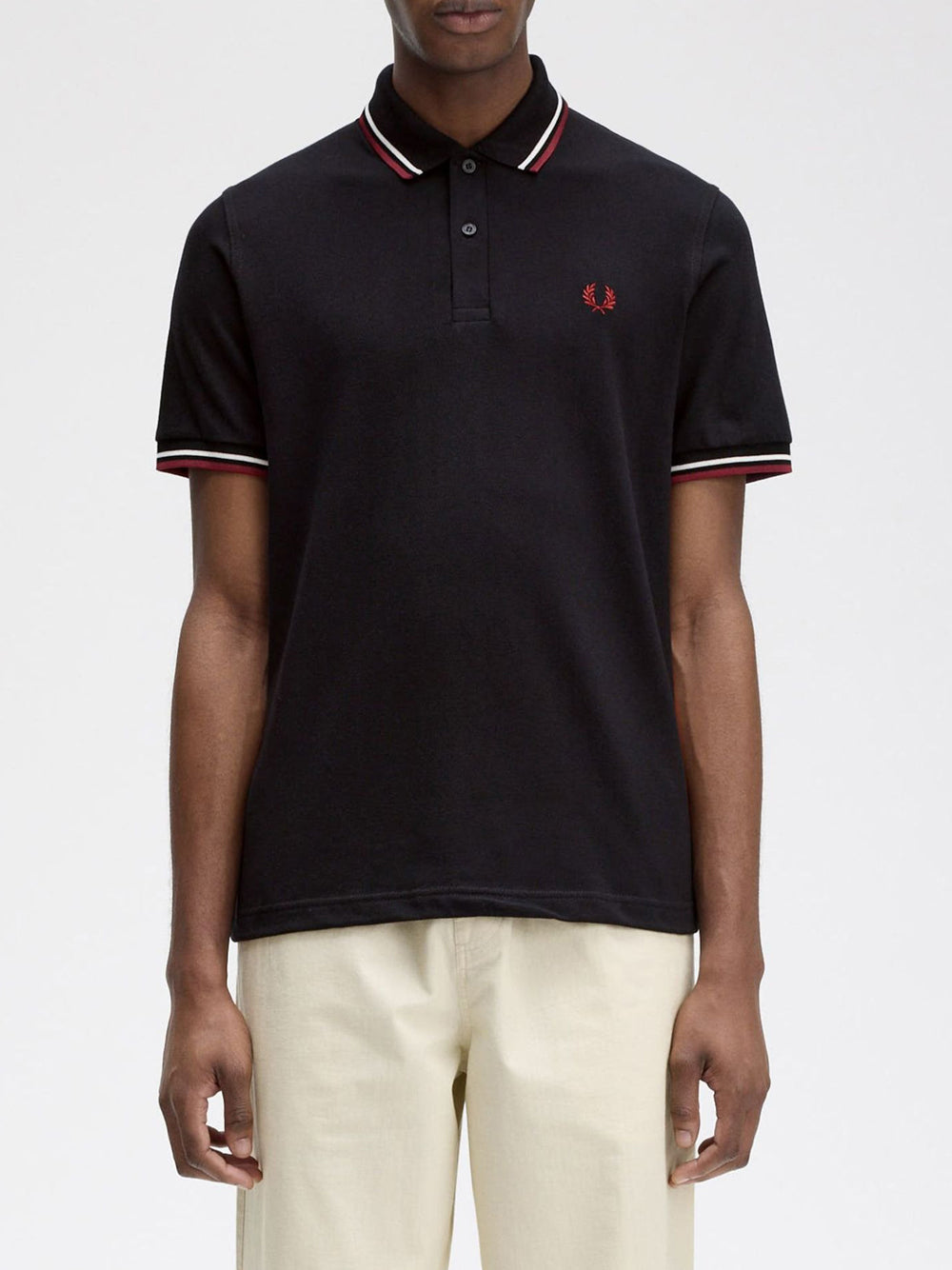 Polo Fred Perry Twin Tipped da Uomo - Nero