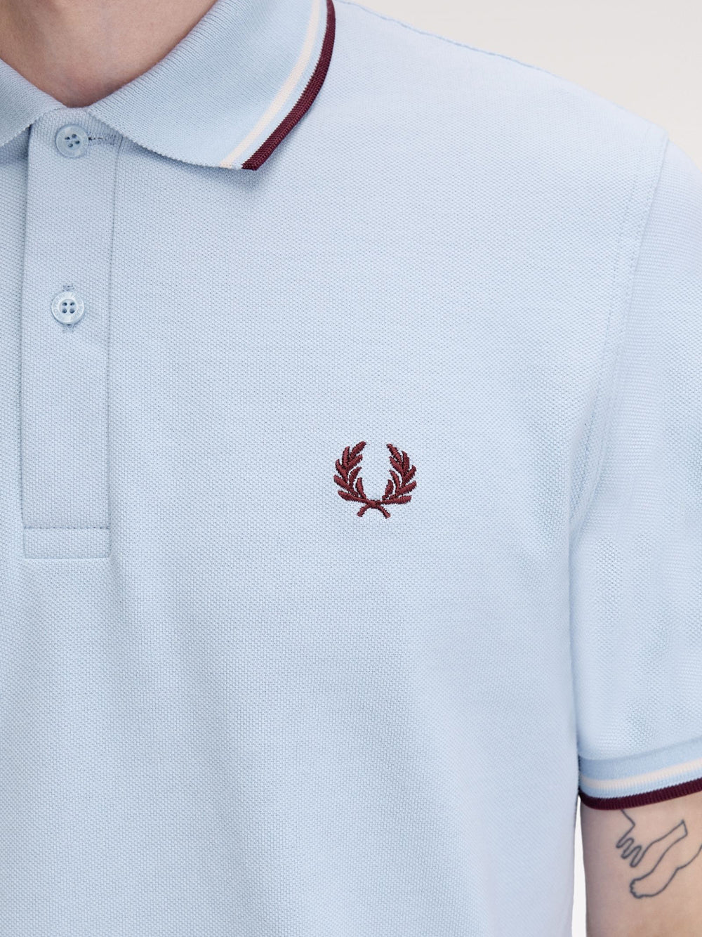 Polo Fred Perry Twin Tipped da Uomo - Celeste