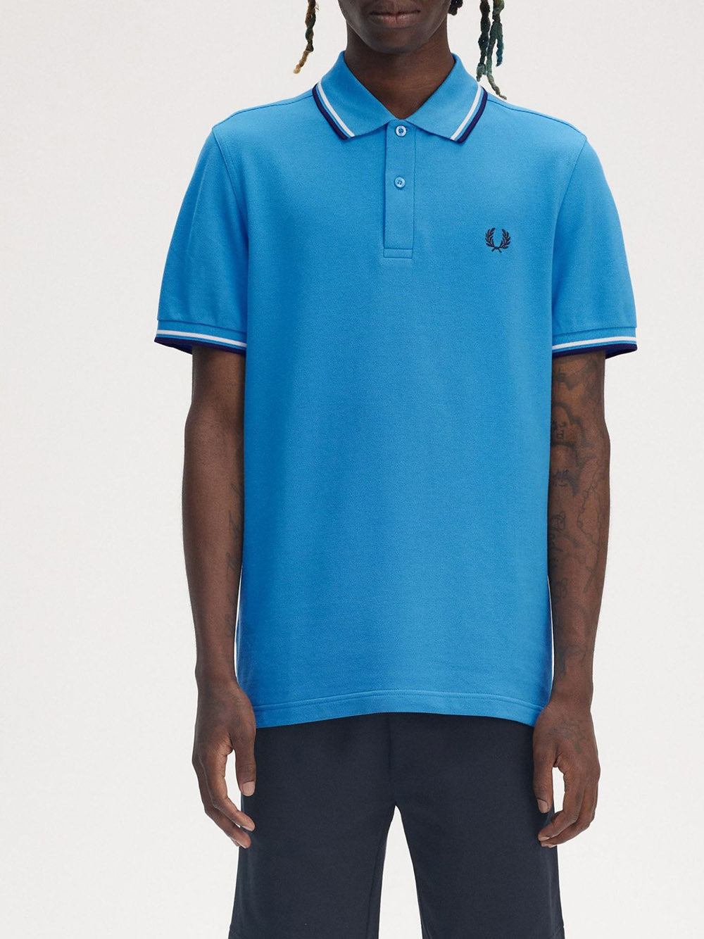 Polo Fred Perry Twin Tipped da Uomo - Blu