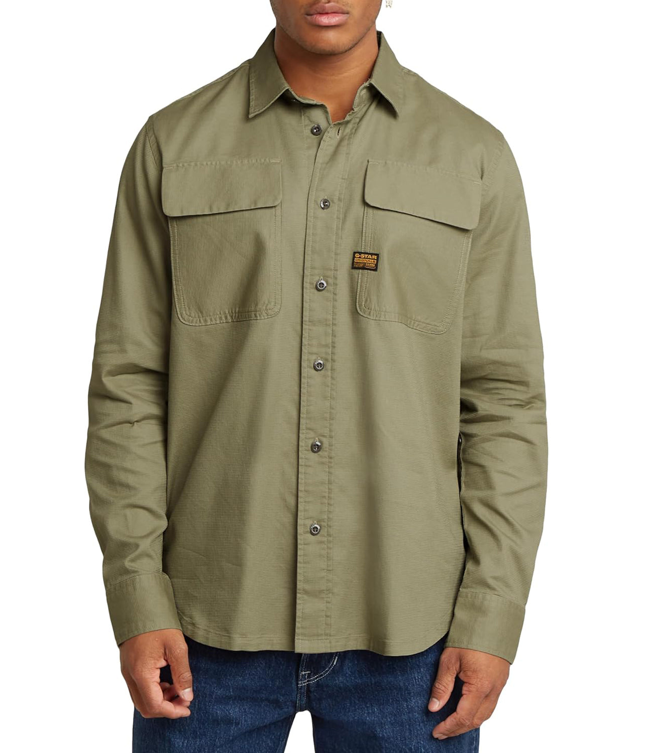 G-Star Camicia Maniche Lunghe Cpo Regular Shirt L\S Uomo Mod. D23583-D913 6057 Ensis Green