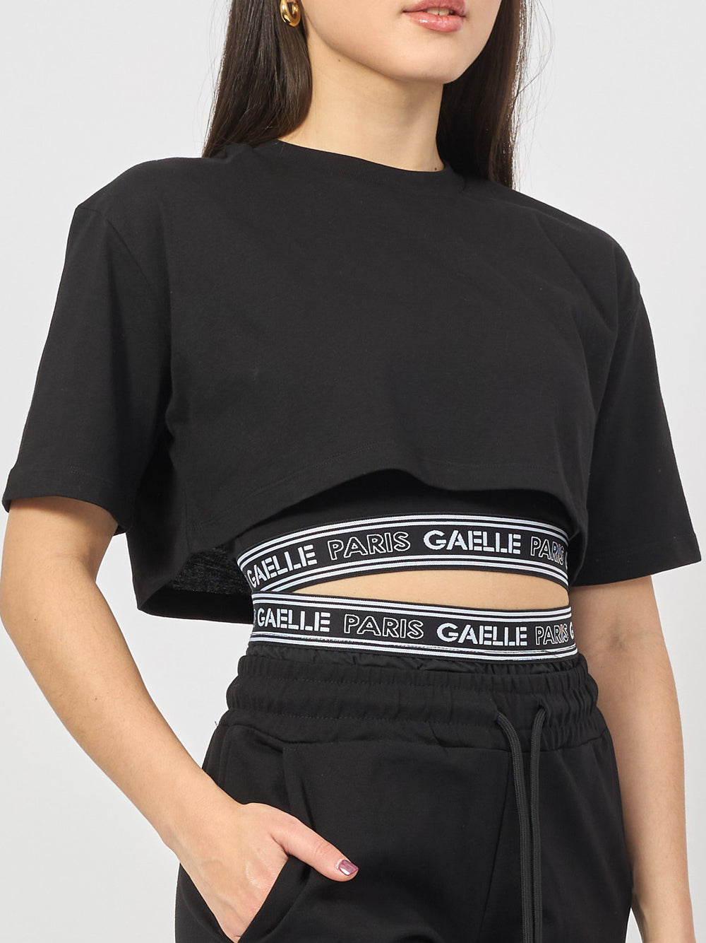 Gaëlle Paris T-shirt Gaelle Cropped da Donna - Nero