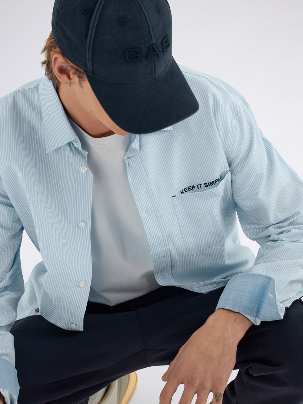 Camicia Casual Gas da Uomo - Celeste