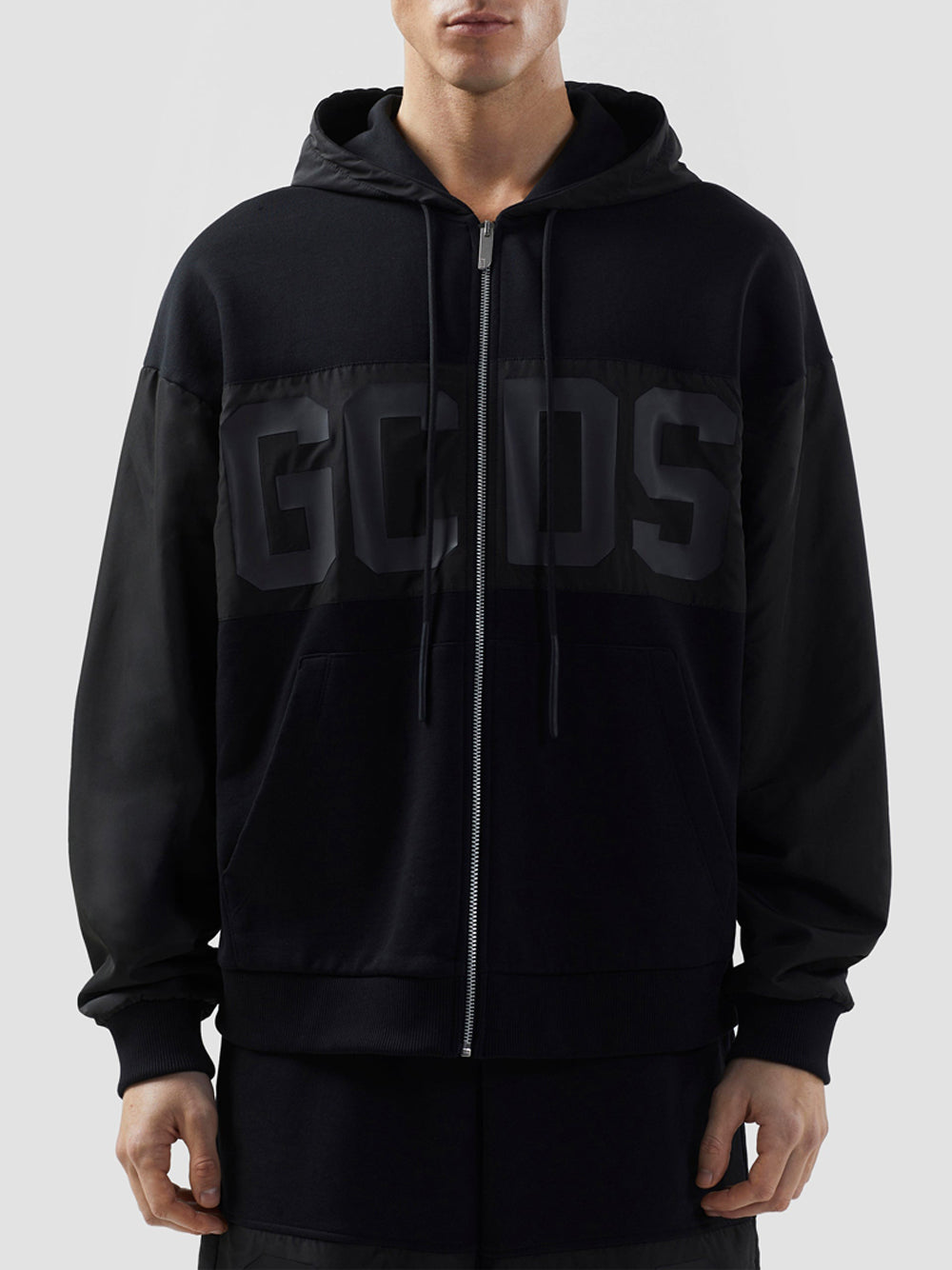 Felpa Zip Gcds da Uomo - Nero