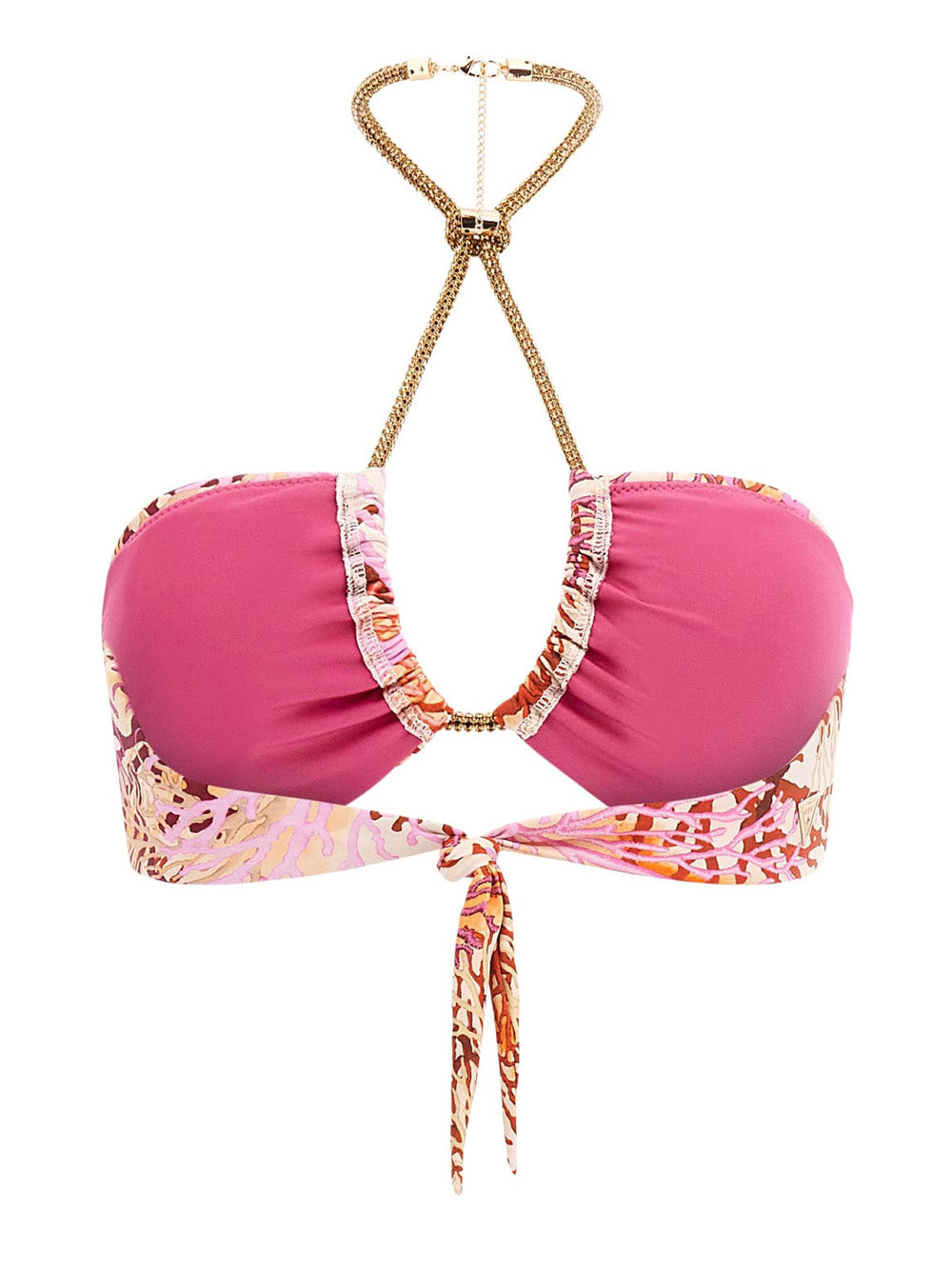 Bikini Pezzo Sopra Guess Criss Cross da Donna - Rosa