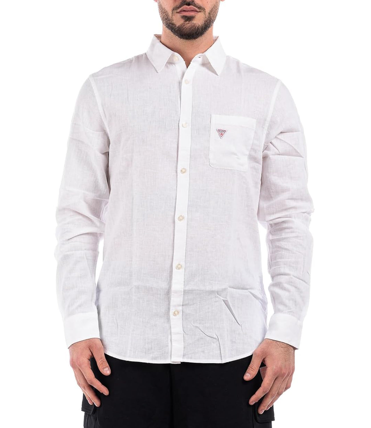 Guess Camicia Maniche Lunghe Uomo Mod. F4GH00 WG3L0 G011 Bianco