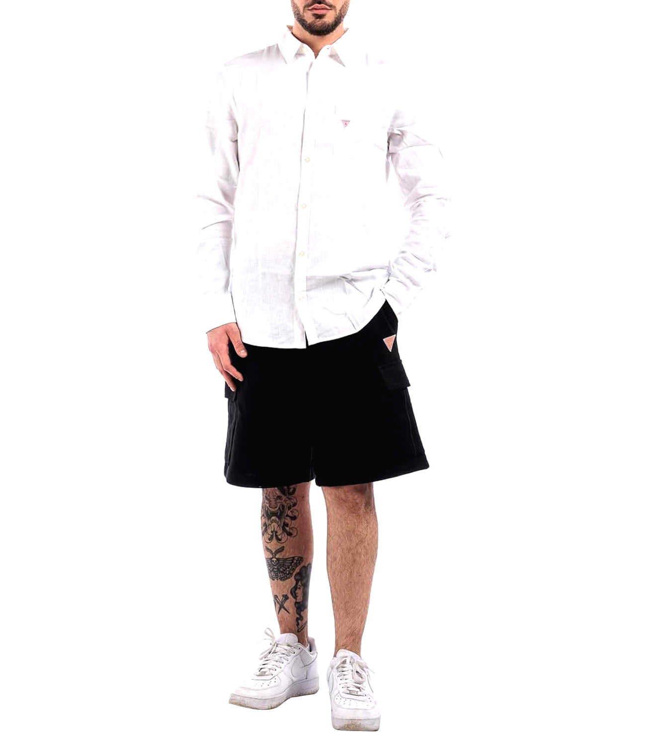 Guess Camicia Maniche Lunghe Uomo Mod. F4GH00 WG3L0 G011 Bianco