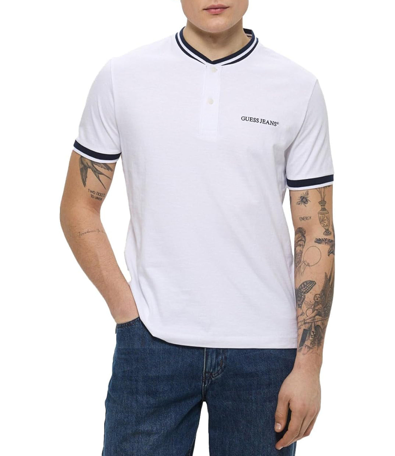 GUESS JEANS T-shirt Uomo Mod. M5GP49 KCTV1 G011 Bianco