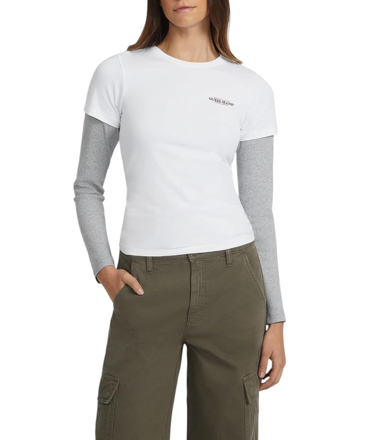 GUESS JEANS T-shirt Donna Mod. W4YI02 J1314 G011 Bianco