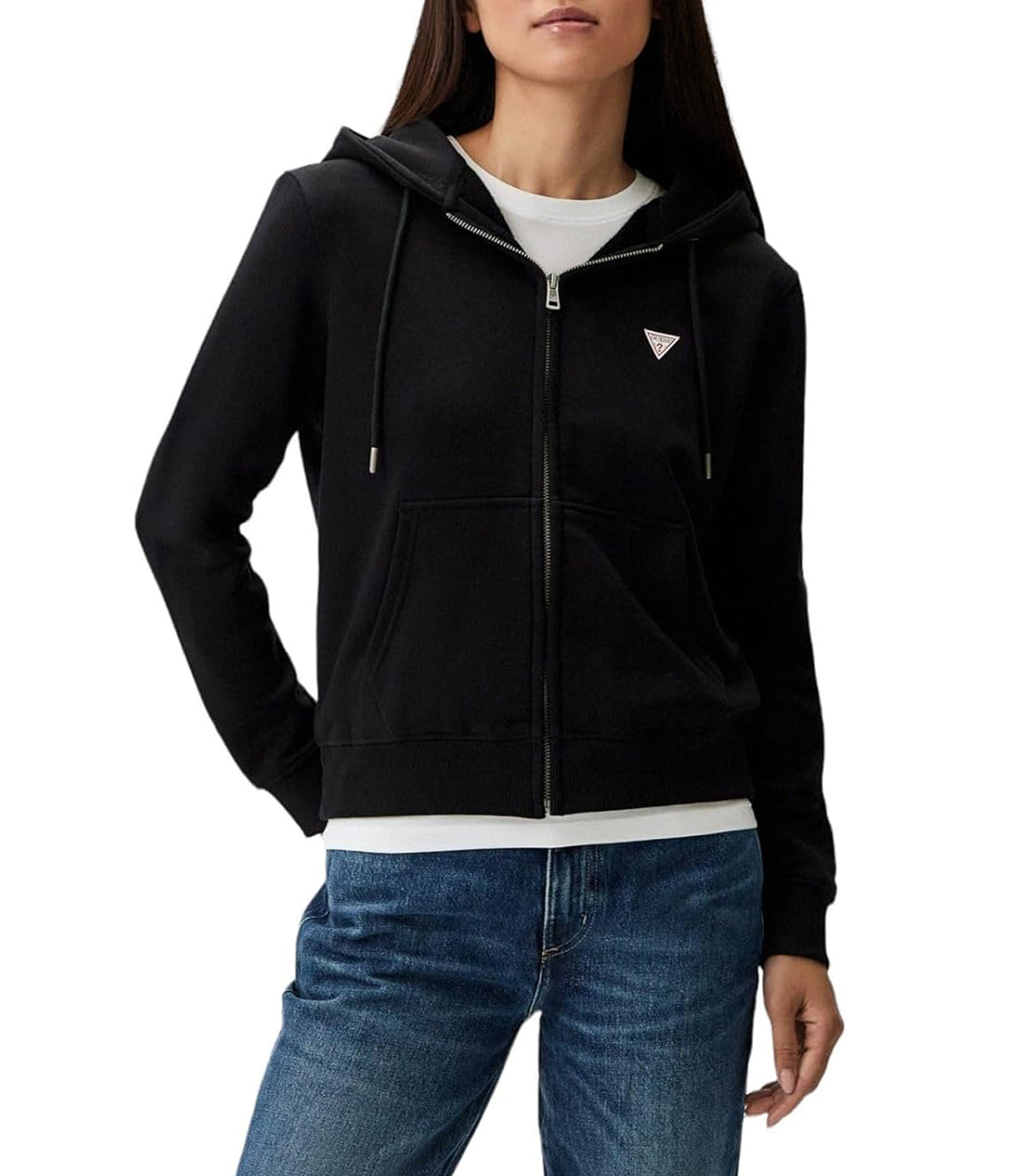 GUESS JEANS Felpa Zip Donna Mod. W4YQ03 KC811 JBLK Nero