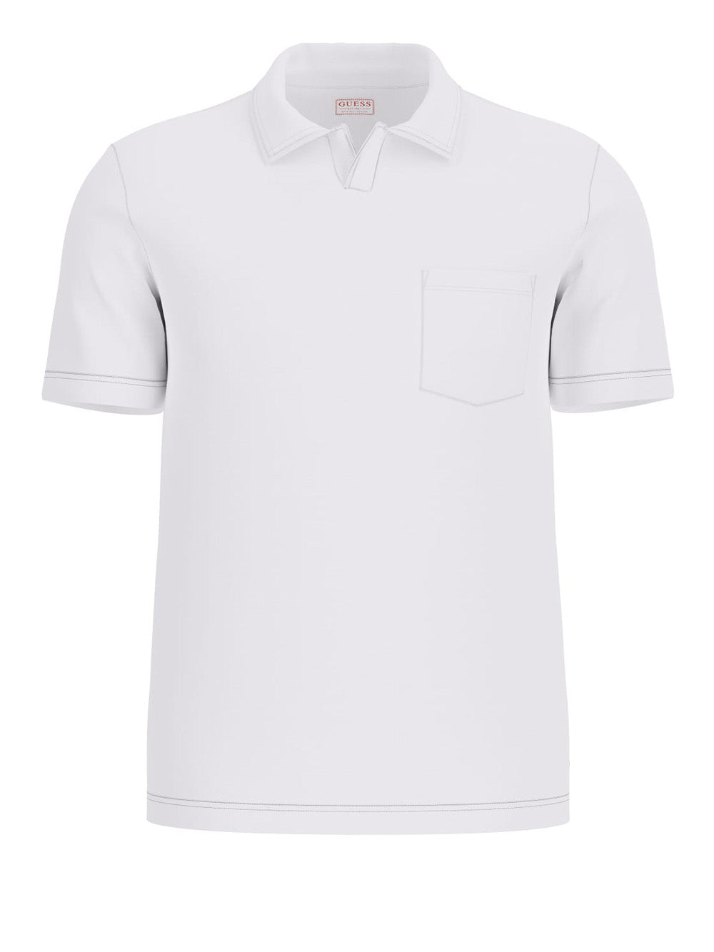 Polo Guess Org Cotton Slub da Uomo - Bianco