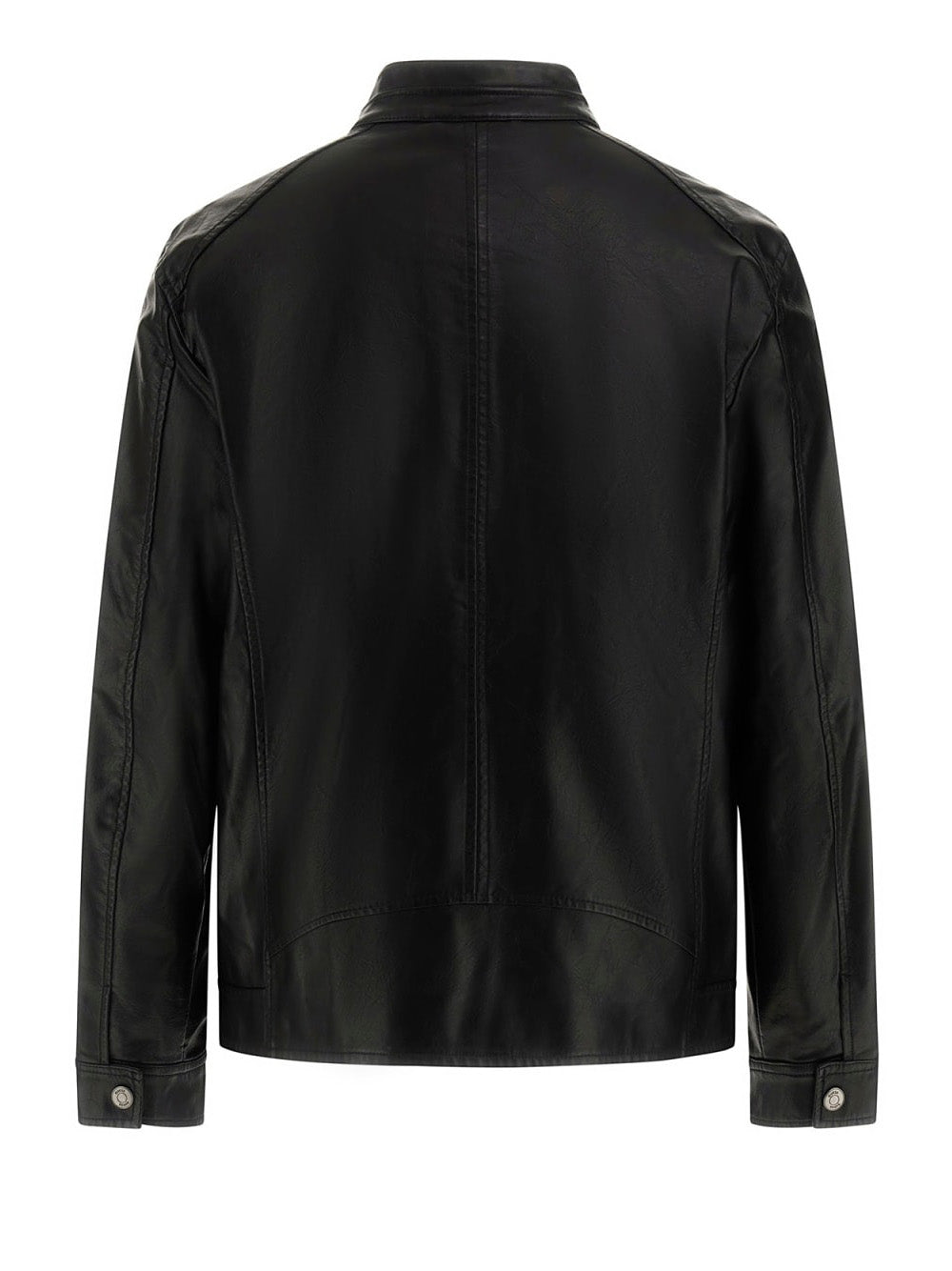 Giubbino di Pelle Guess Pu Leather Biker da Uomo - Nero