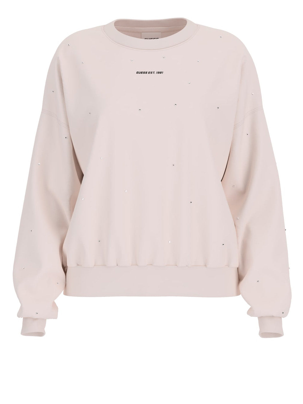 Felpa Guess Rhinestones da Donna - Avorio