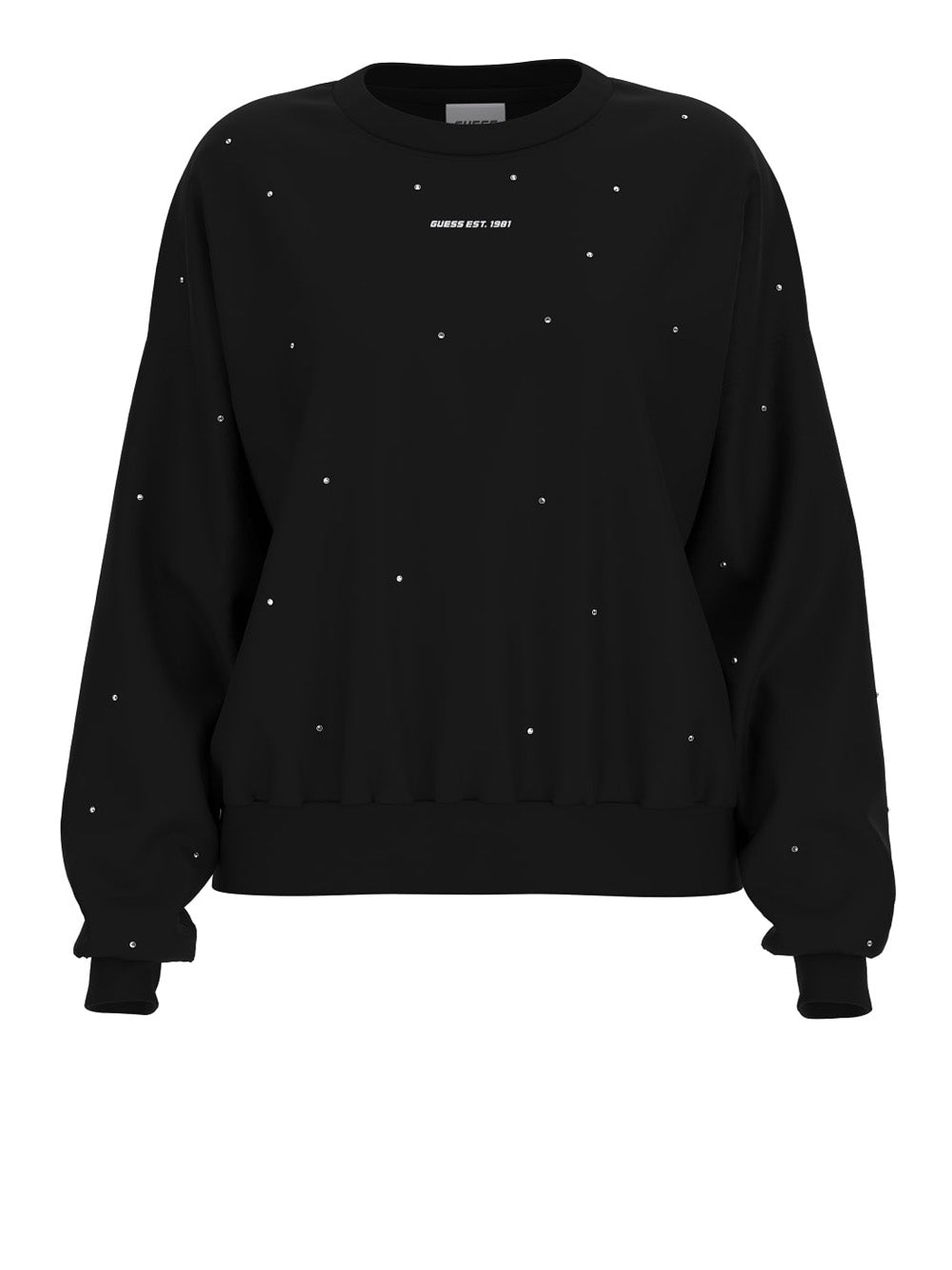 Felpa Guess Rhinestones da Donna - Nero