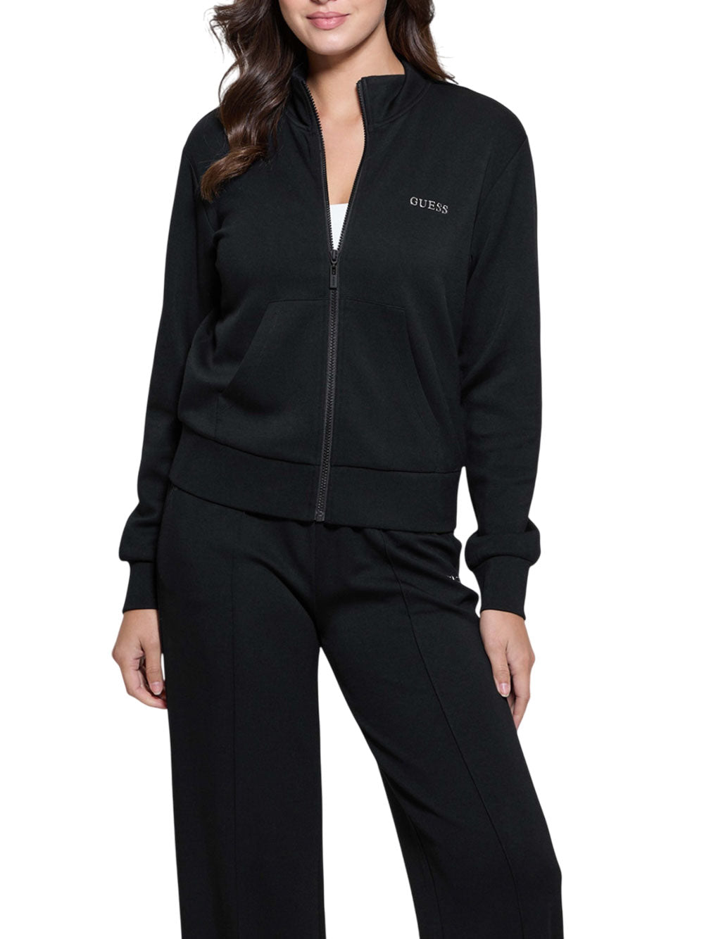 Felpa Zip Guess Gelsey da Donna - Nero
