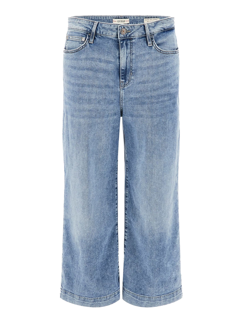 Jeans Wide Guess Bellflower Crop da Donna - Denim