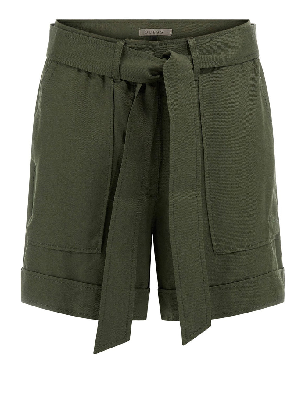 Shorts Guess New Nina Belted da Donna - Verde