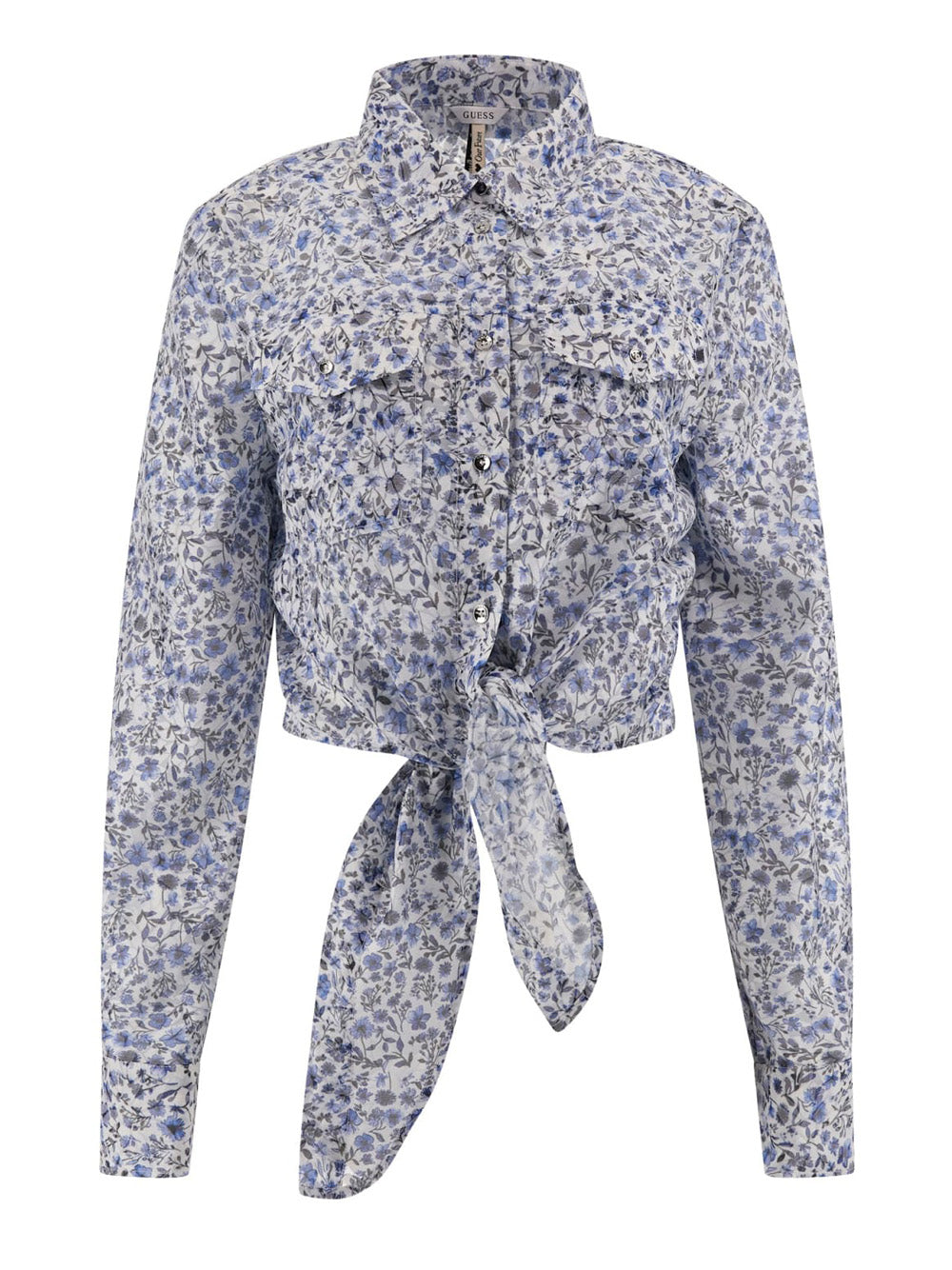 Camicia Fantasia Guess Adelaide Bow da Donna - Floreale Multicolore