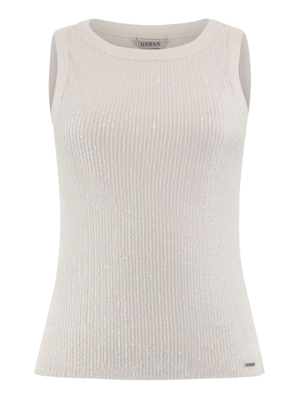 Canotta Guess Alexia Sequins da Donna - Bianco