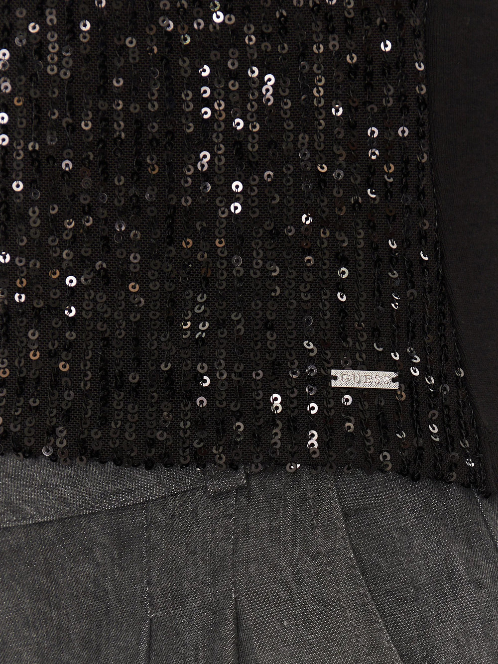Canotta Guess Alexia Sequins da Donna - Nero