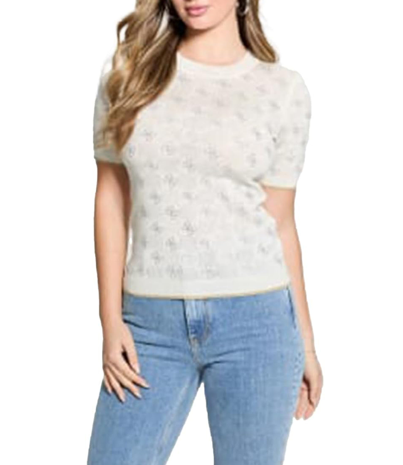Guess Maglia Donna Mod. W5GR20 Z3D60 G012 Panna Avorio