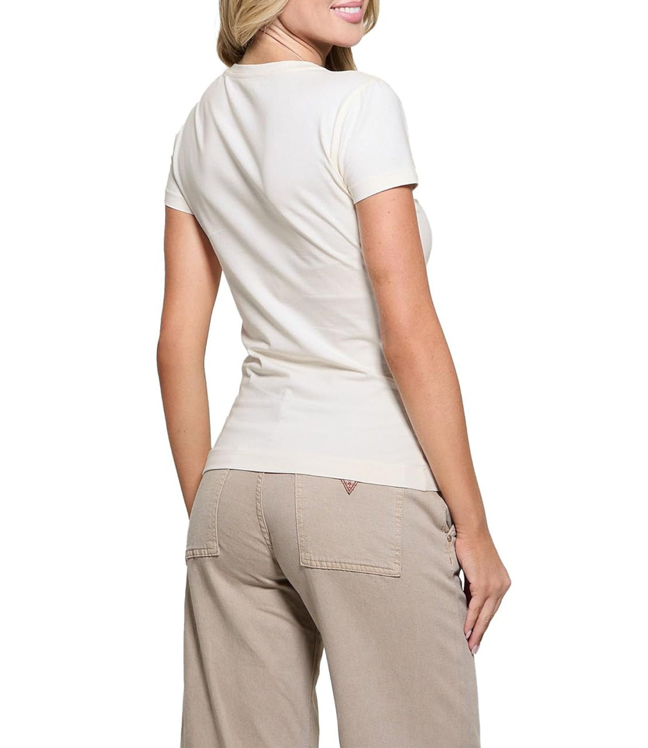 Guess T-shirt Donna Mod. W5RI21J J1314 G012 Panna Avorio
