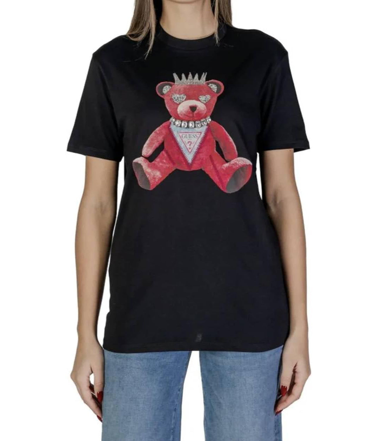 Guess T-shirt Donna Mod. W5RI30 K9RM1 JBLK Nero