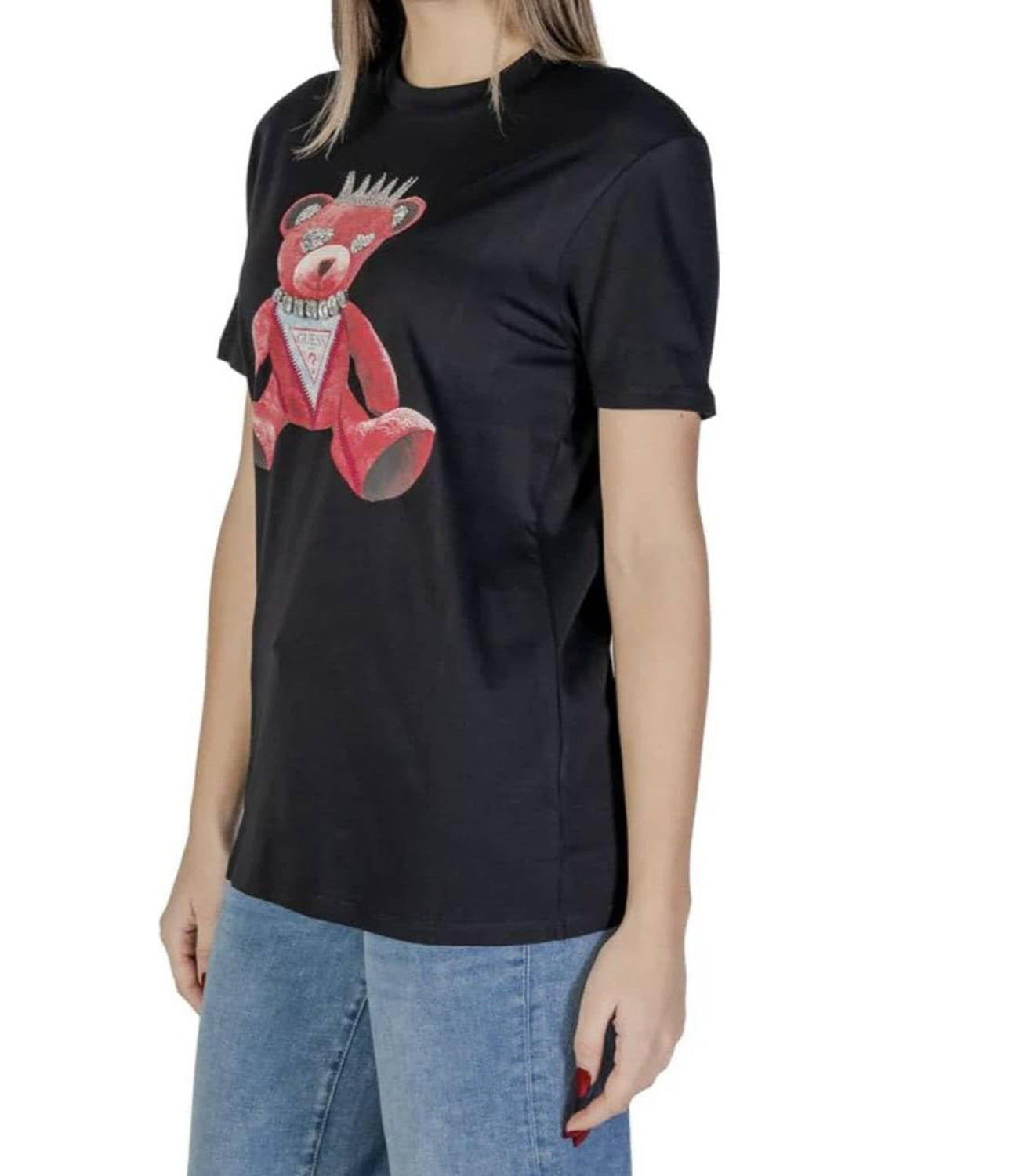 Guess T-shirt Donna Mod. W5RI30 K9RM1 JBLK Nero