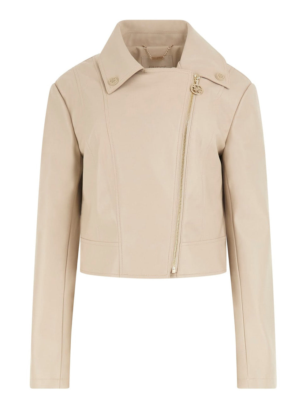 Giubbino di Pelle Guess Clemence Sintetico da Donna - Beige