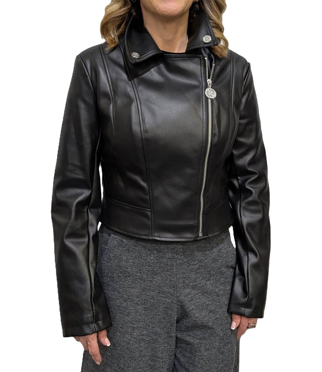 Guess Giubbotto pelle Donna Mod. W5RL22 WE480 JBLK Nero
