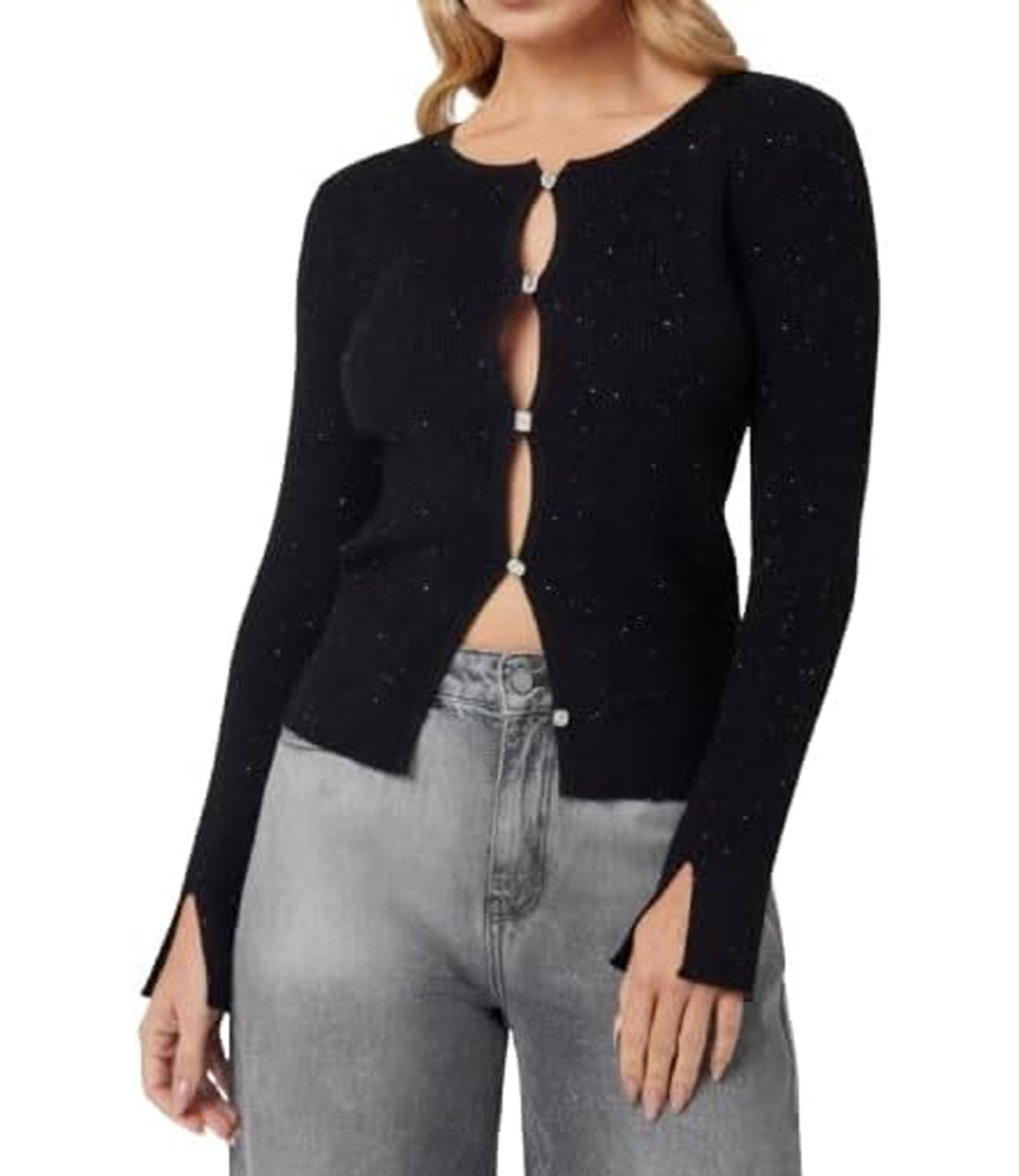Guess Cardigan Donna Mod. W5RR17 Z34O0 JBLK Nero