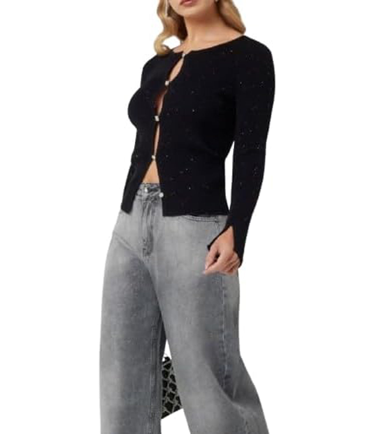 Guess Cardigan Donna Mod. W5RR17 Z34O0 JBLK Nero