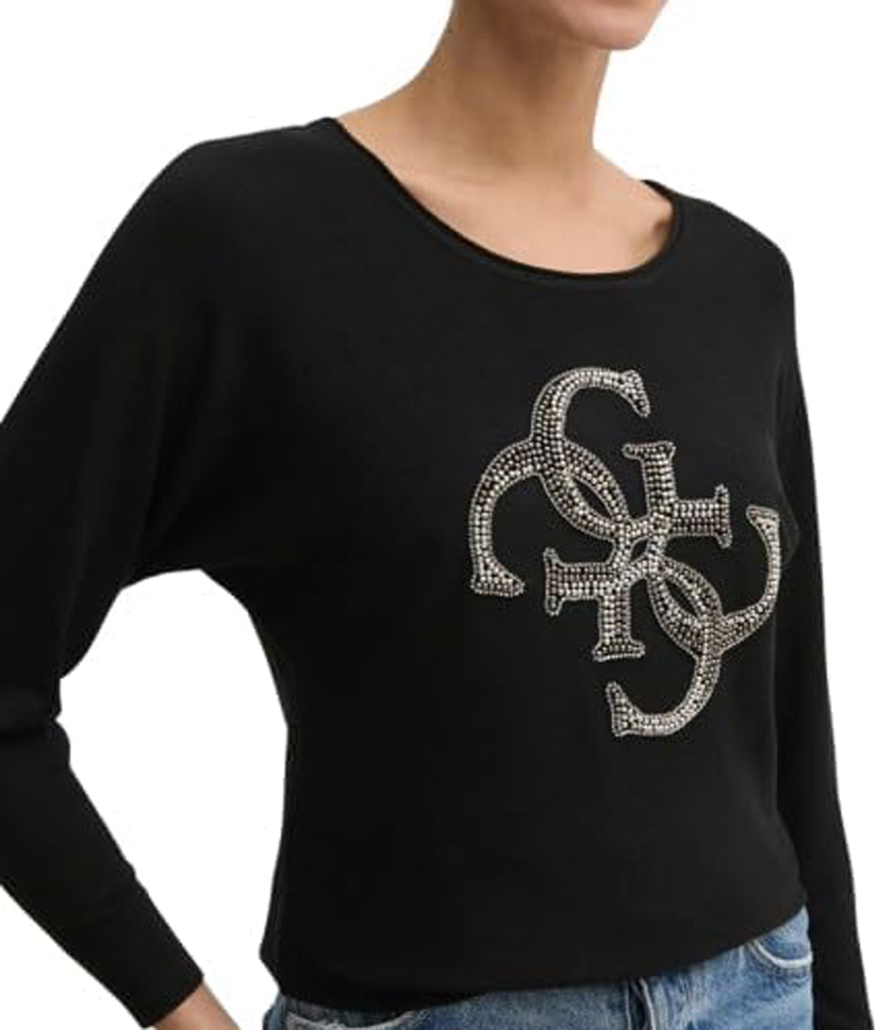 Guess Maglia Donna Mod. W5RR37 Z2NQ2 JBLK Nero