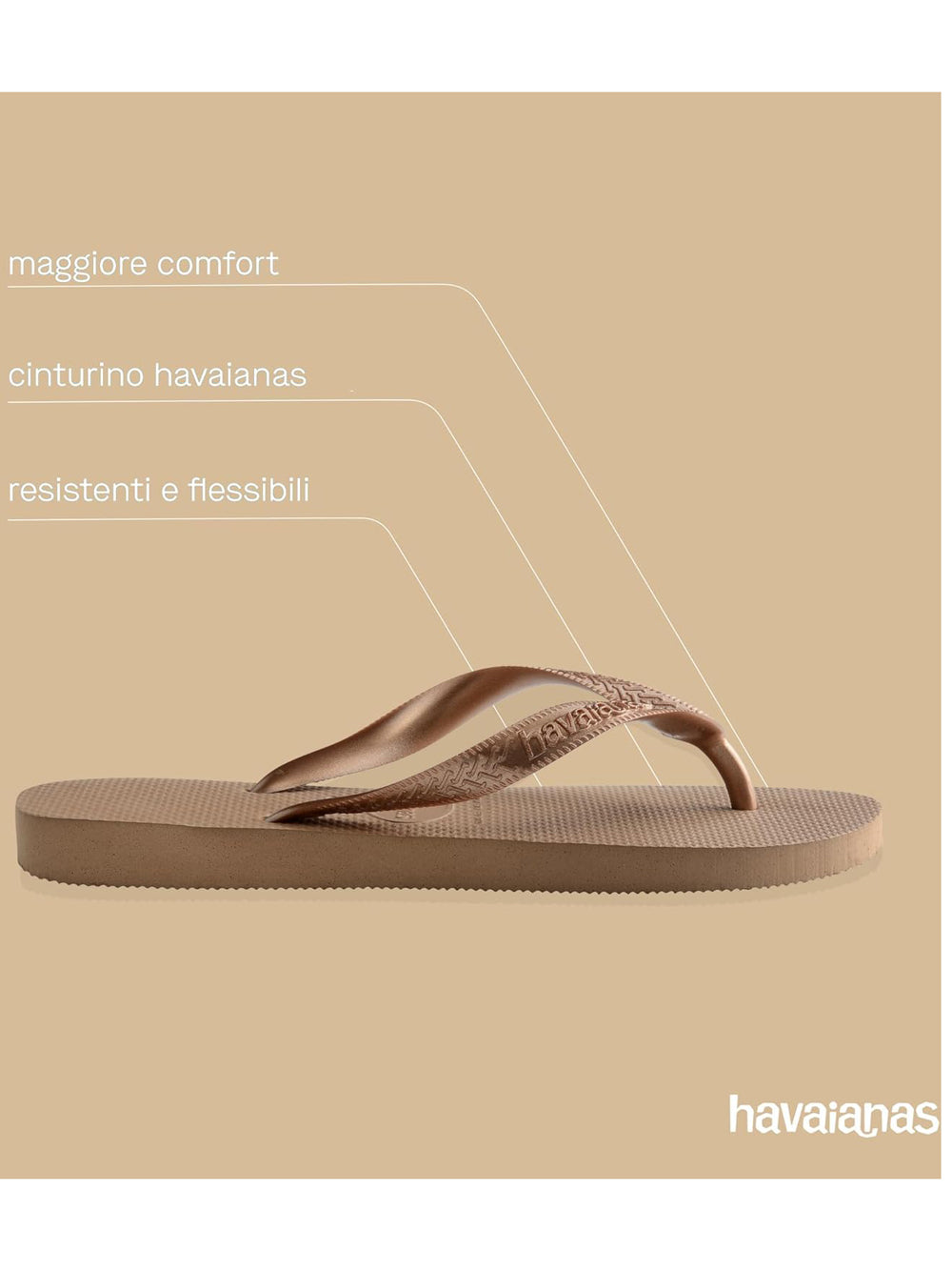 Havaianas Ciabatta Donna Mod. TOP TIRAS ROSE 4137428 3581 Rosa Oro