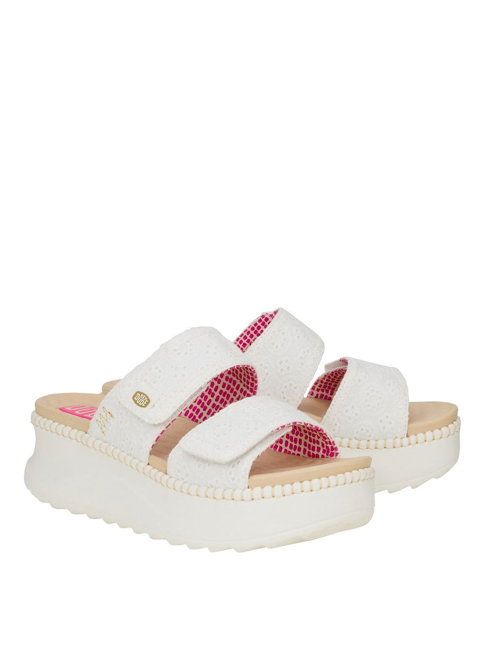 Sandalo Basso Hey Dude Delray Slide Eyelet da Donna - Bianco