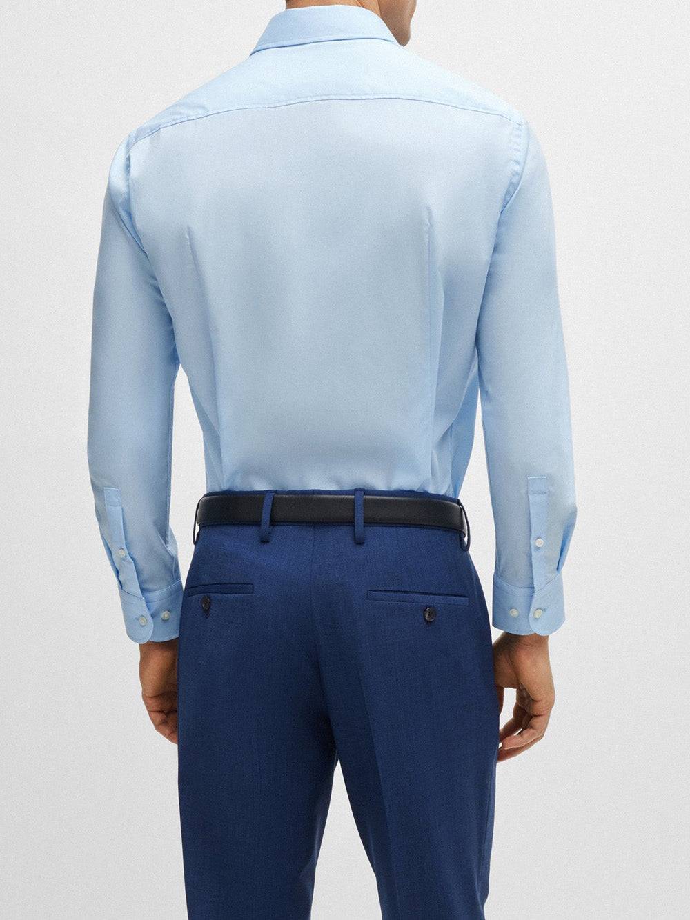 Camicia Classica Hugo Boss Hank da Uomo - Celeste