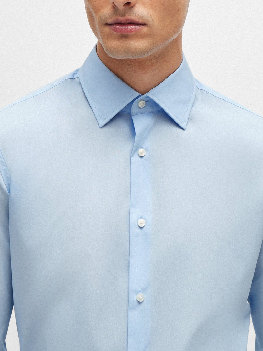 Camicia Classica Hugo Boss Hank da Uomo - Celeste