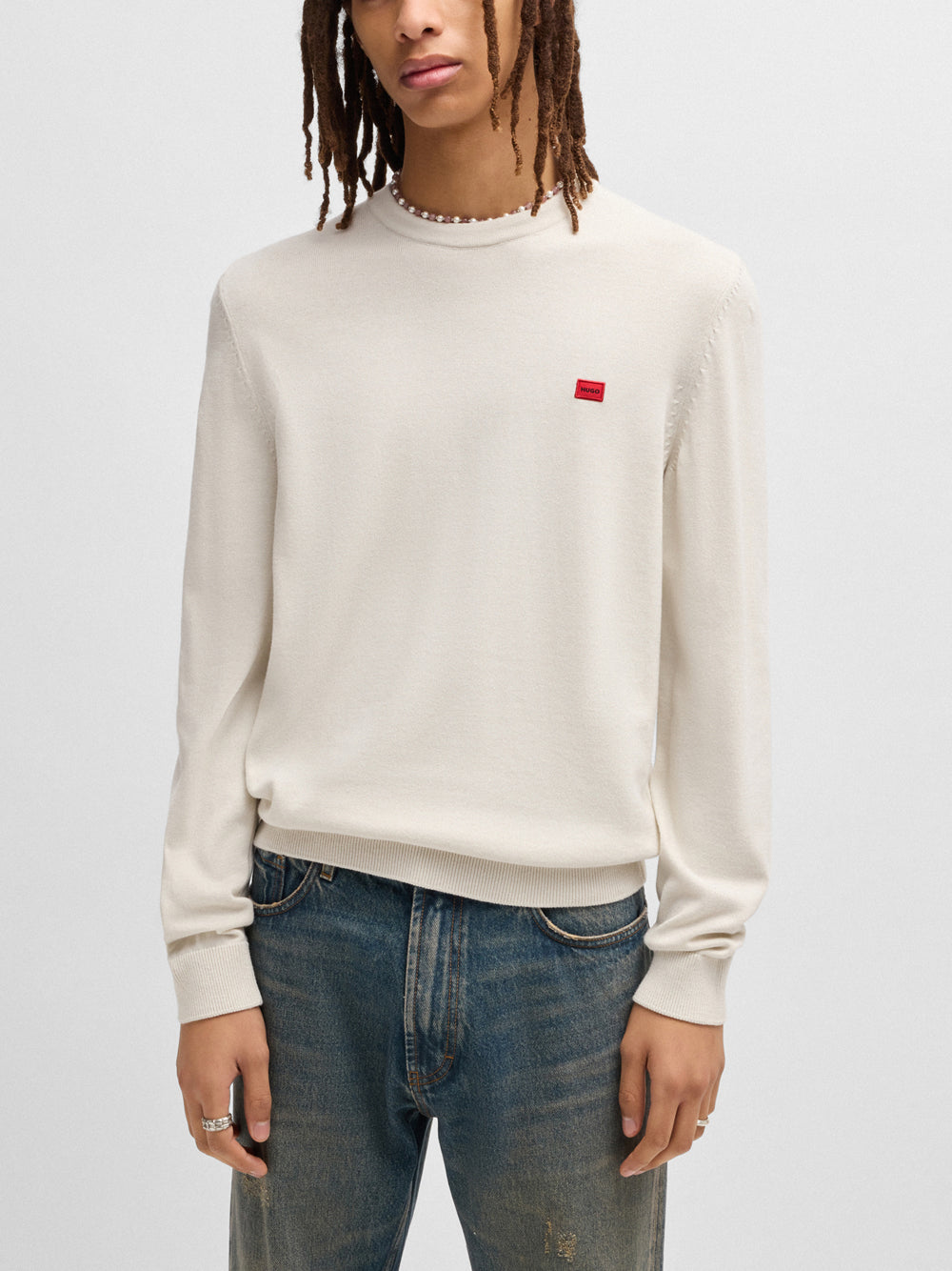 Pullover Hugo Boss San Cassius da Uomo - Avorio