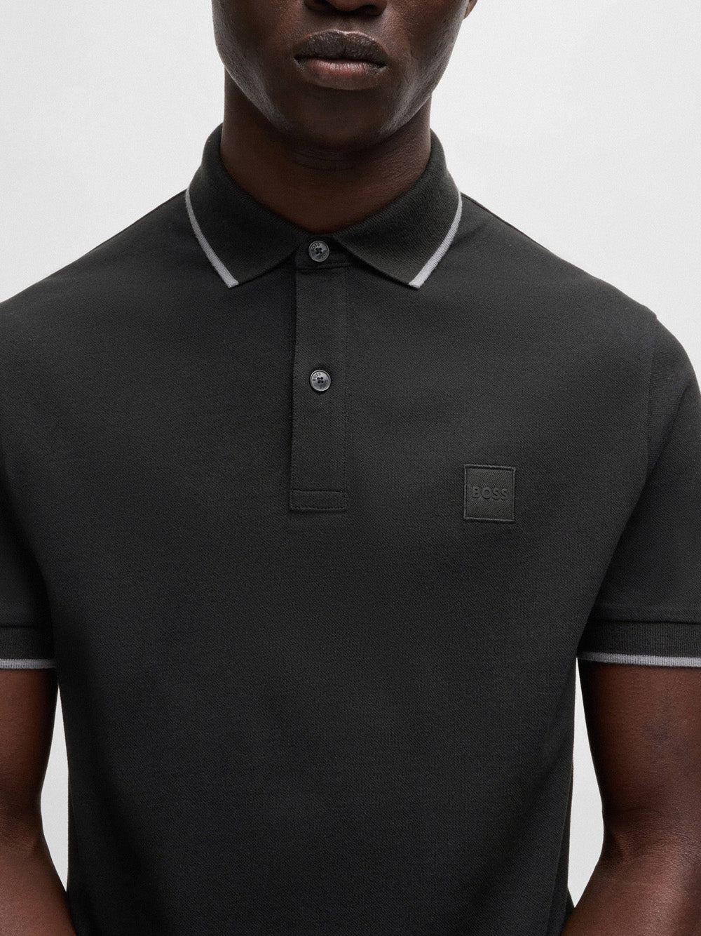 Polo Hugo Boss Passertip da Uomo - Nero