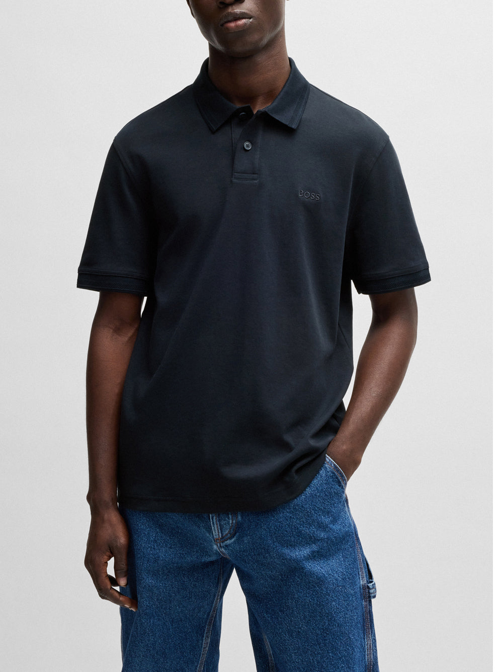 Polo Hugo Boss Interlock da Uomo - Blu