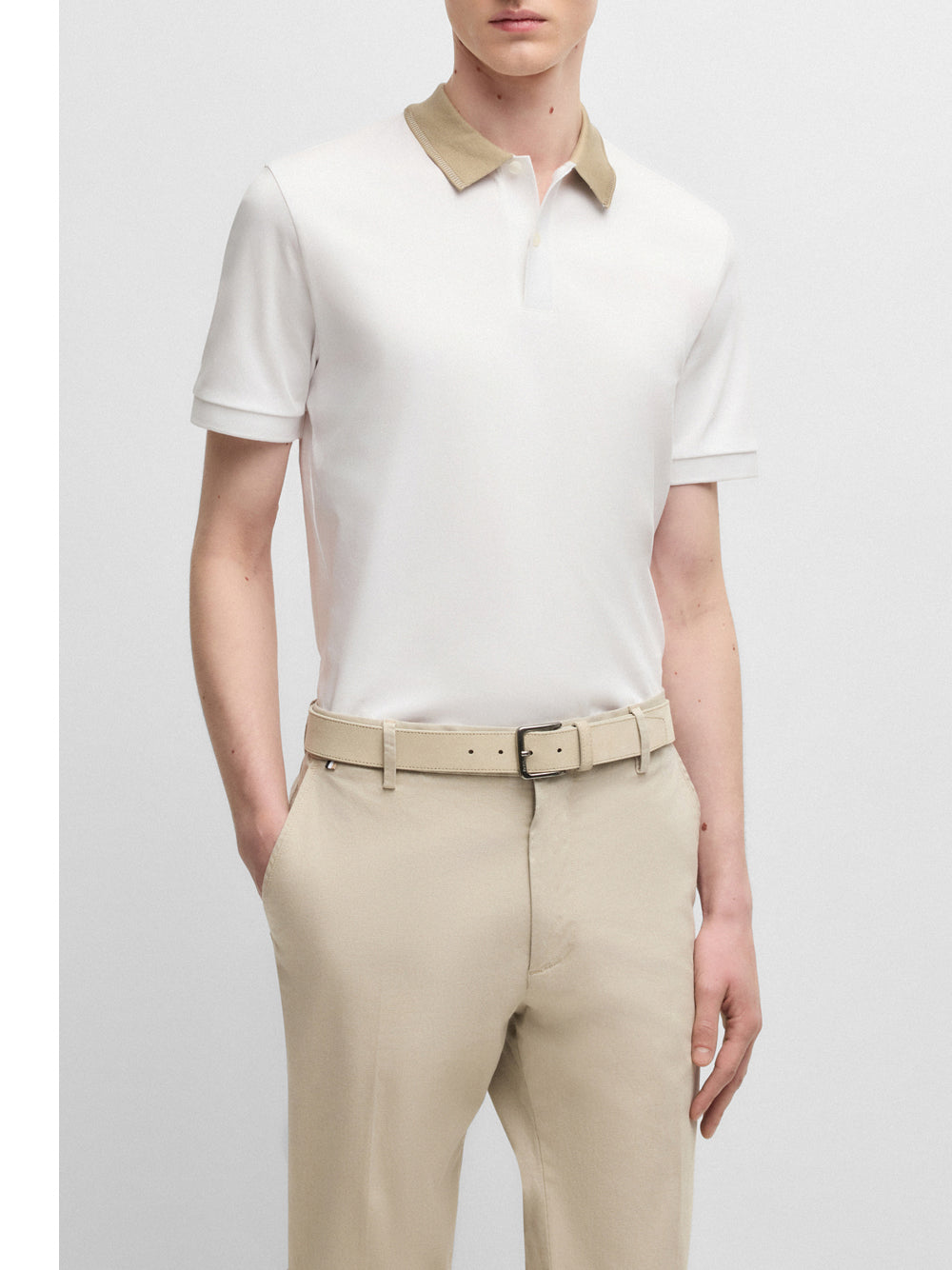 Polo Hugo Boss Phillipson da Uomo - Bianco