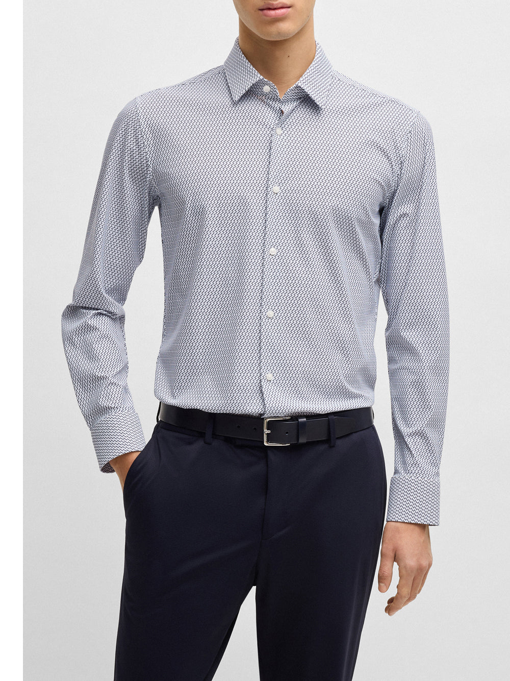 Camicia Hugo Boss Hank Kent da Uomo - Blu
