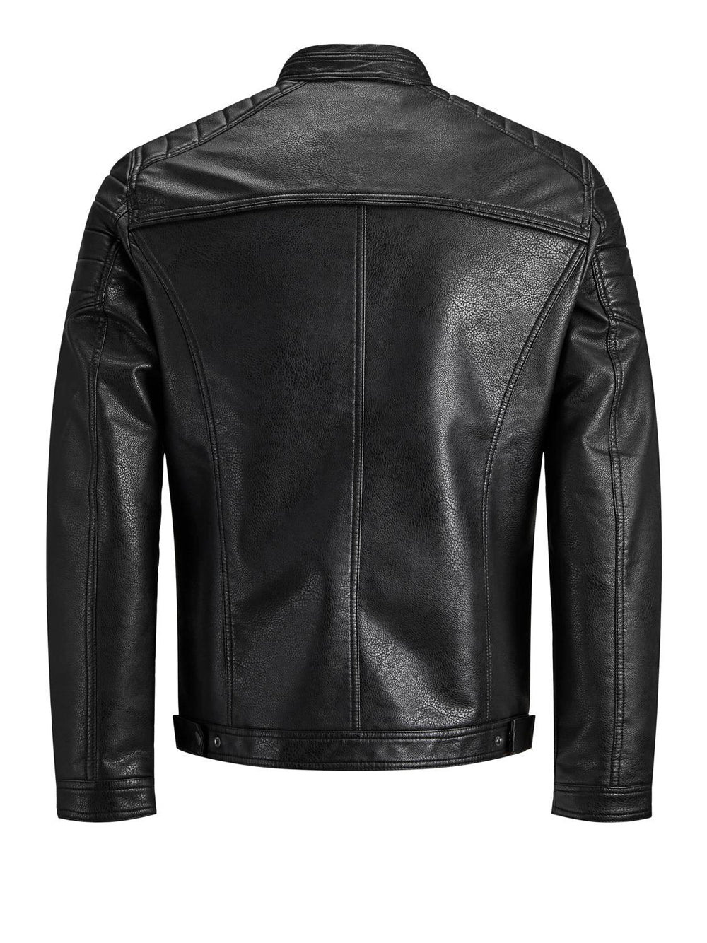 Giubbino di Pelle Jack e Jones Rocky da Uomo - Nero