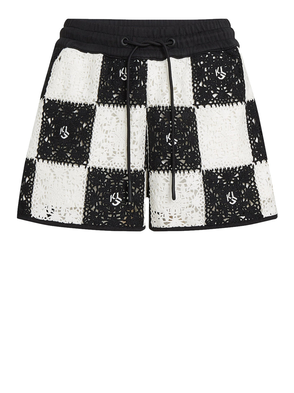 Shorts Sportivi Karl Lagerfeld da Donna - Bianco Nero