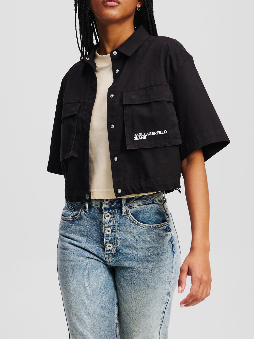 Camicia Jeans Karl Lagerfeld da Donna - Nero